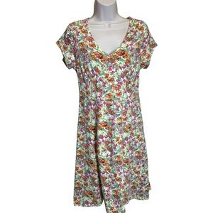 Sahalie women’s floral summer dress modal blend short sleeve size small